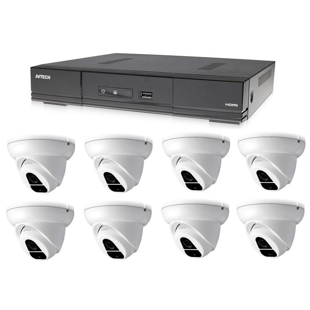 Kit supraveghere DVR+8 Camere DGC1004XFT+4 Cabluri alimentare, Avtech, IP, CMOS, 1936x1096p, 25/30FpS