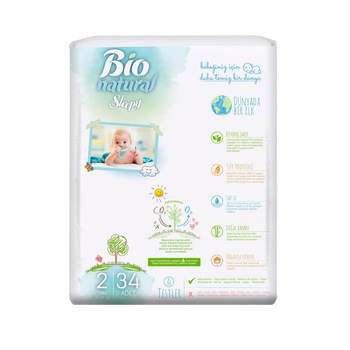 Scutece Sleepy Bio Natural Marime 2 Mini , 3-6kg, 34 bucati Scutece Sleepy Bio Natural Marime 2 Mini , 3-6kg, 34 bucati