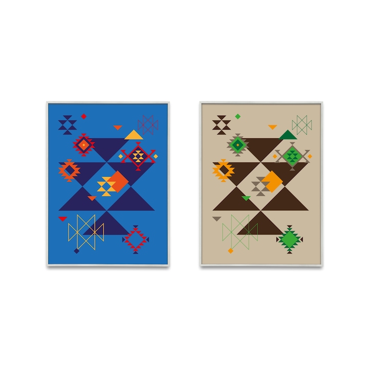 Set 2 postere, Ethno Epoque, Carton, 40x50cm, Multicolor