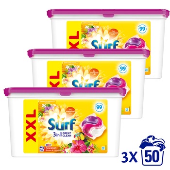 Capsule de spalat rufe, SURF Hawaiian Dream & Coconut Trio, 3x50 spalari