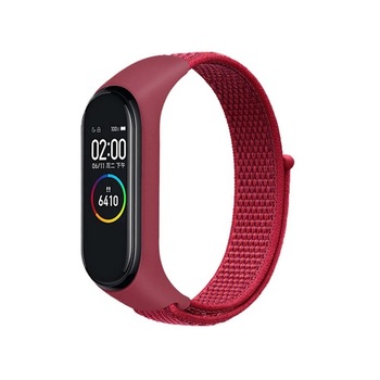 Curea Bratara Fitness compatibil Xiaomi Mi Band 3 / 4 / 5 / 6 din material textil cu arici rezistenta la apa, Rosu Curea Bratara Fitness compatibil Xiaomi Mi Band 3 / 4 / 5 / 6 din material textil cu arici rezistenta la apa, Rosu