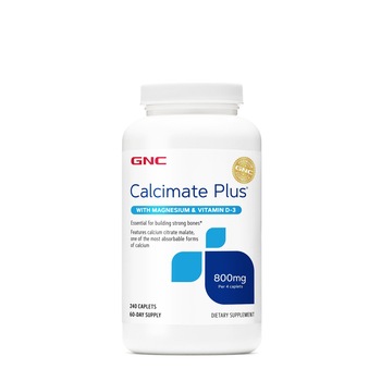Supliment alimentar GNC Calcimate Plus®, Calciu 800 mg cu Magneziu si Vitamina D-3, 240 tb Supliment alimentar GNC Calcimate Plus®, Calciu 800 mg cu Magneziu si Vitamina D-3, 240 tb