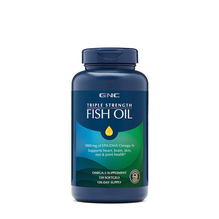 Ulei de Peste GNC Triple Strength Fish Oil, 120 capsule