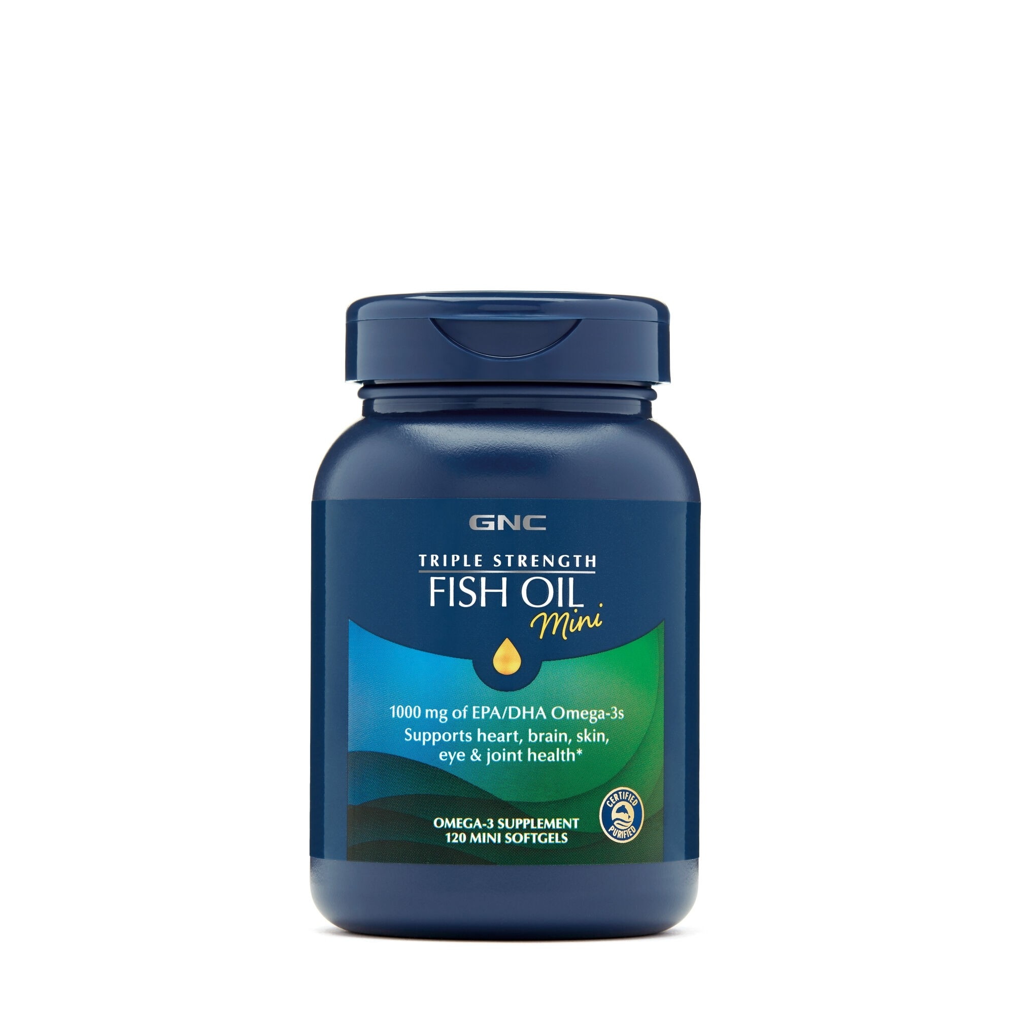 Ulei de Peste GNC Triple Strength Fish Oil Mini, 120 cps