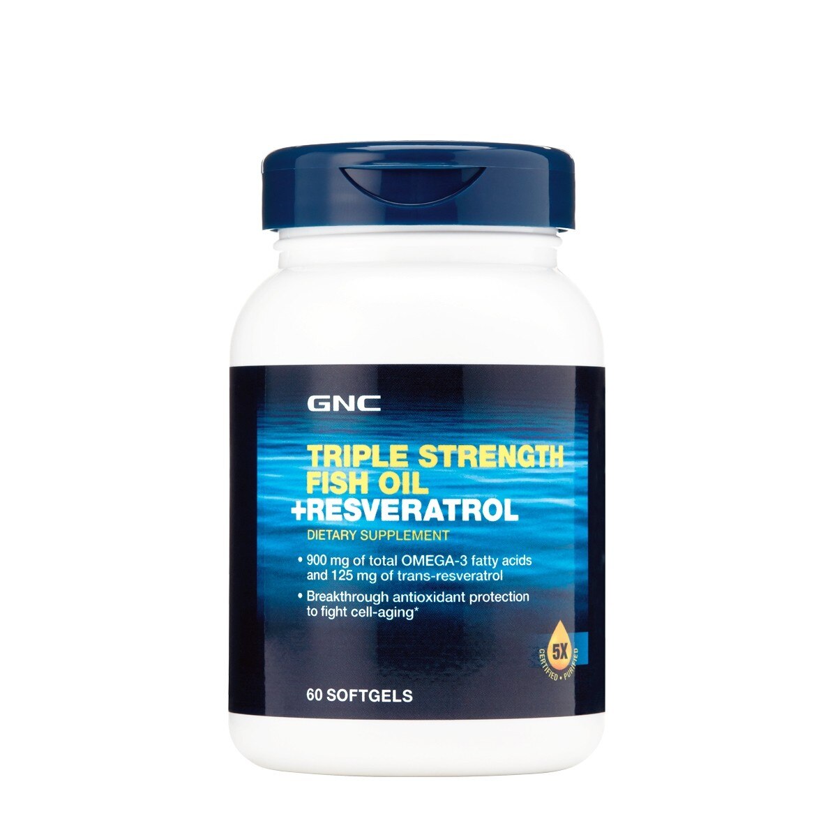 Ulei de Peste si Resveratrol GNC, Triple Strength , 60 cps