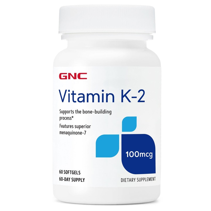 GNC Vitamin K-2 100 mcg, Vitamina K 2, 60 cps
