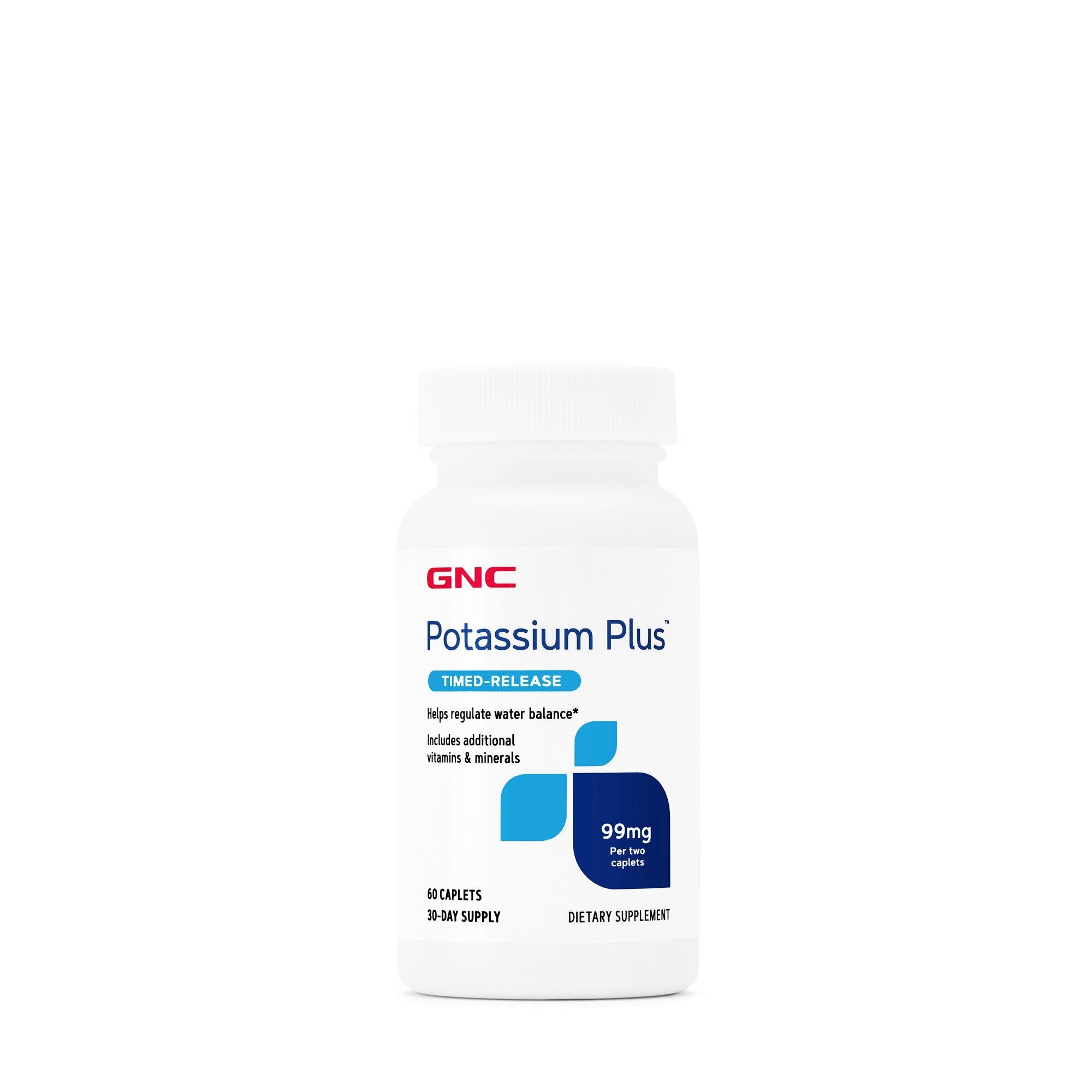 Supliment alimentar Potasiu GNC 99 mg, 60 tb