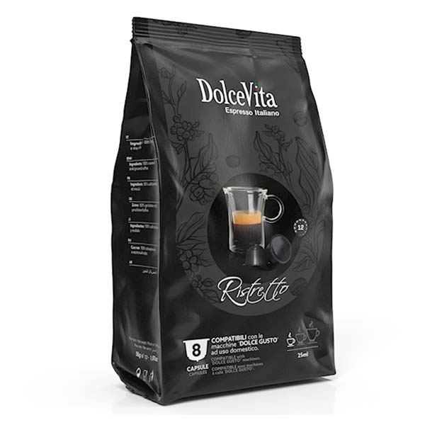 Capsule Dolce Vita Ristretto 8 bucati Compatibile Dolce Gusto, 60 g