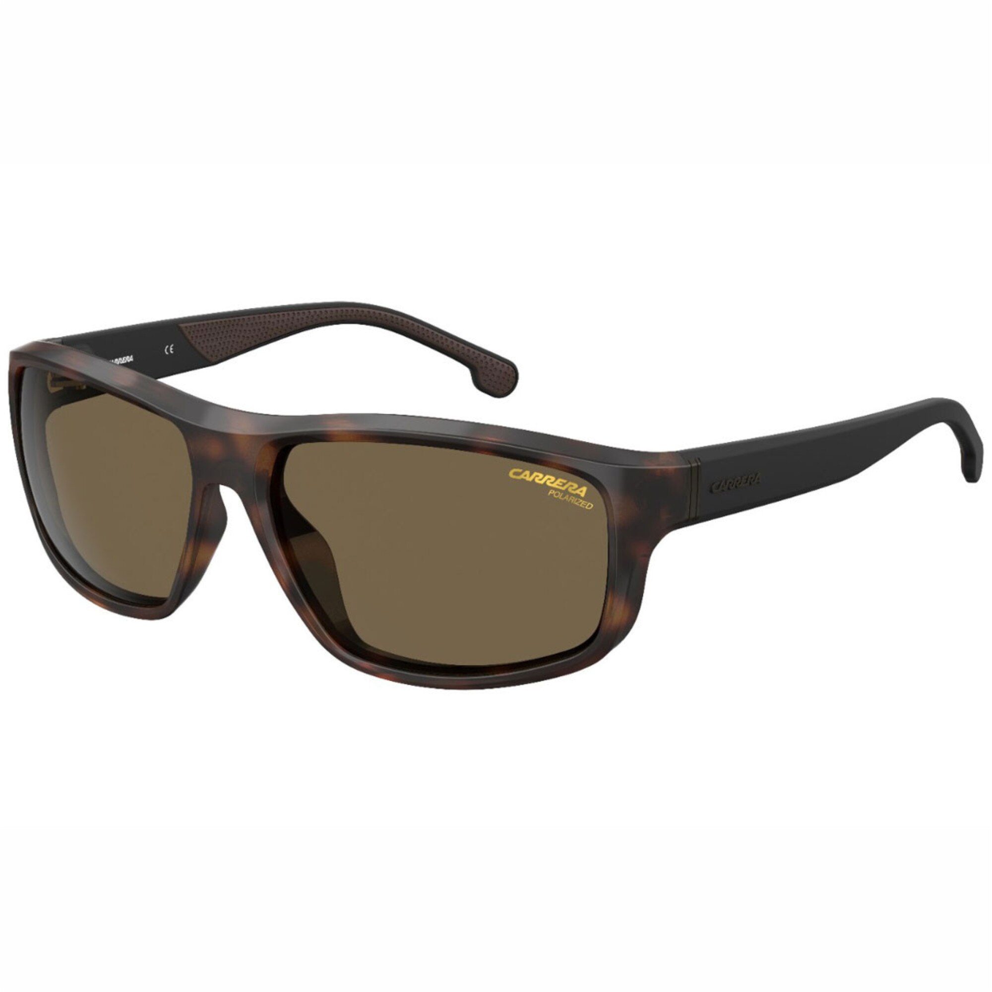 Ochelari de soare barbati Carrera Rectangular Dark Havana/Brown Polarized 8038/S 086/SP
