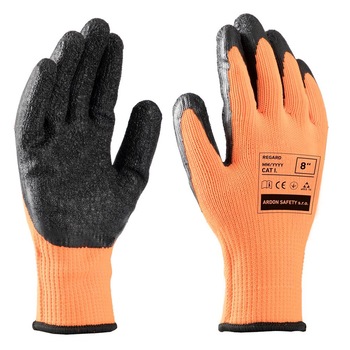 Manusi de protectie de iarna,imersate in latex, Regard, culoare portocaliu-negru, marimea 11 Manusi de protectie de iarna,imersate in latex, Regard, culoare portocaliu-negru, marimea 11