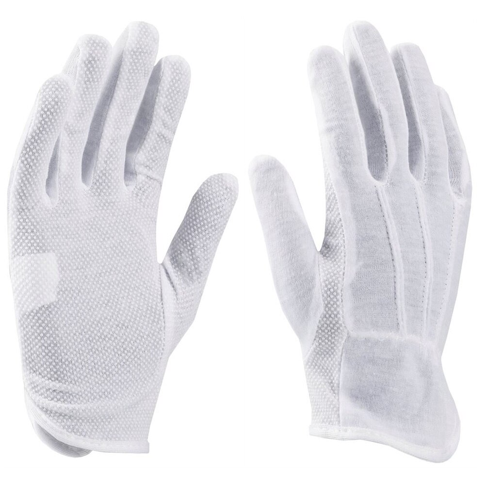 Manusi de protectie cu picouri Buddy, culoare alb, marimea 8