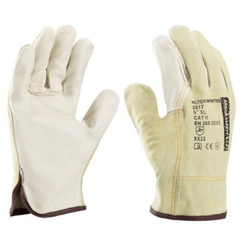 Manusi de protectie de iarna din piele de porc, captusite Hilton Winter XX22X, culoare bej, marimea 10 Manusi de protectie de iarna din piele de porc, captusite Hilton Winter XX22X, culoare bej, marimea 10
