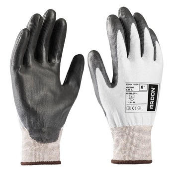 Manusi de protectie antitaiere Storm Touch - 4343B, culoare alb - gri, marimea 8 Manusi de protectie antitaiere Storm Touch - 4343B, culoare alb - gri, marimea 8