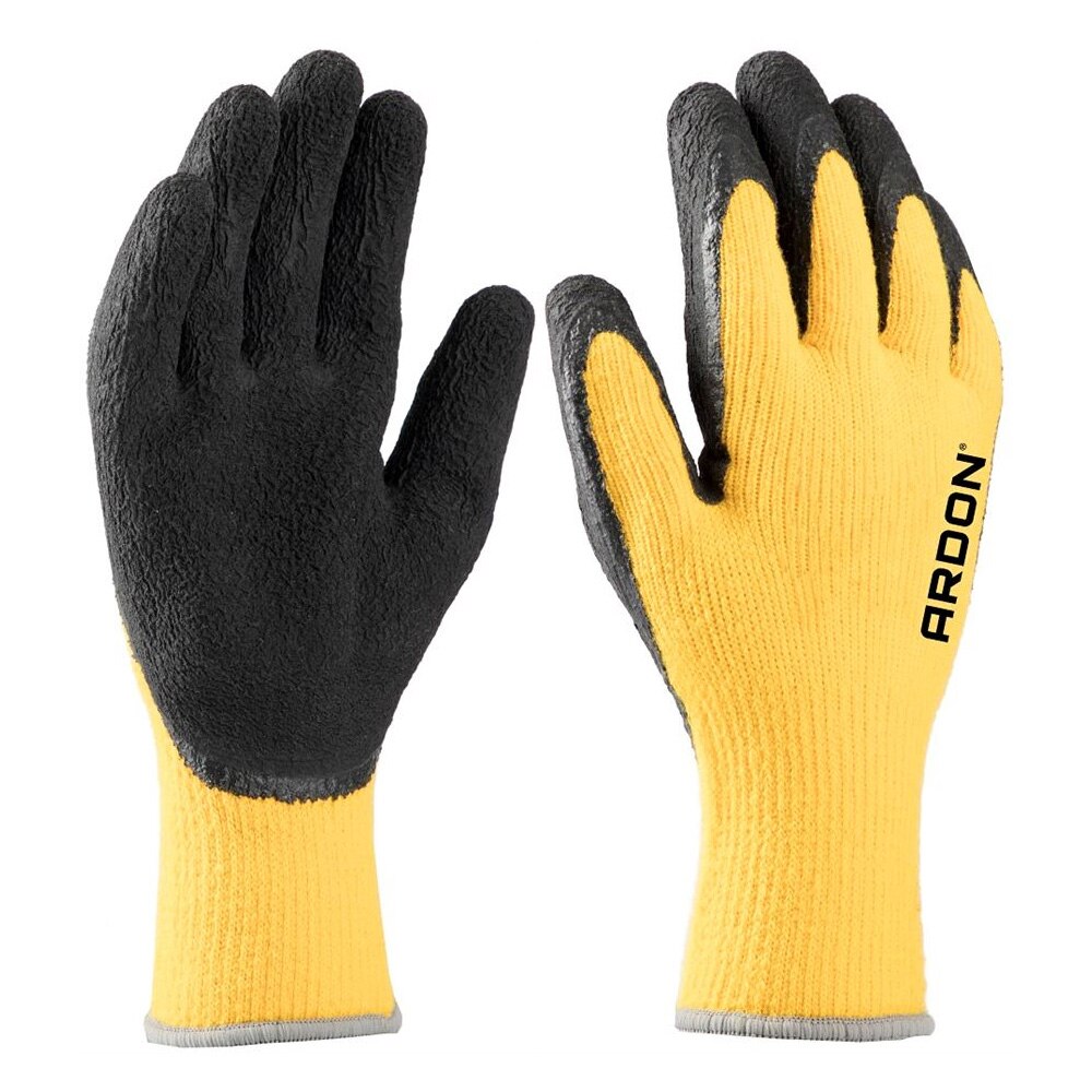 Manusi de protectie de iarna,spuma latex, Petrax Winter - 1131X, culoare galben-negru, marimea 11