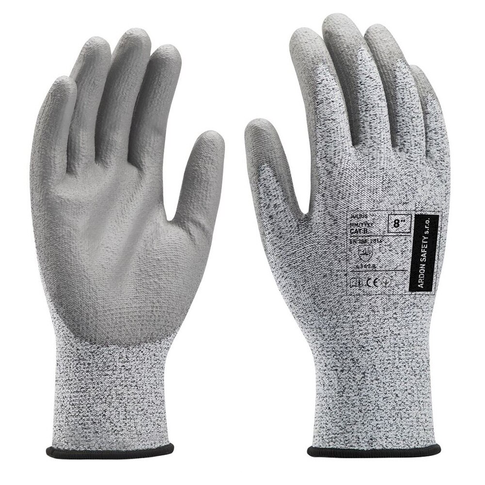 Manusi de protectie antitaiere Julius - 4342B, culoare gri, marimea 7