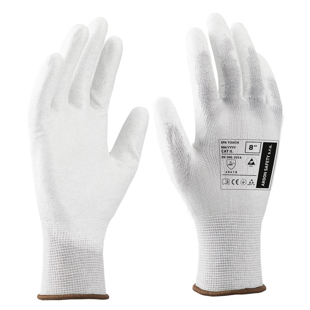Manusi de protectie antistatice imersate in PU - ESD - Epa Touch 4041X, culoare gri, marimea 7
