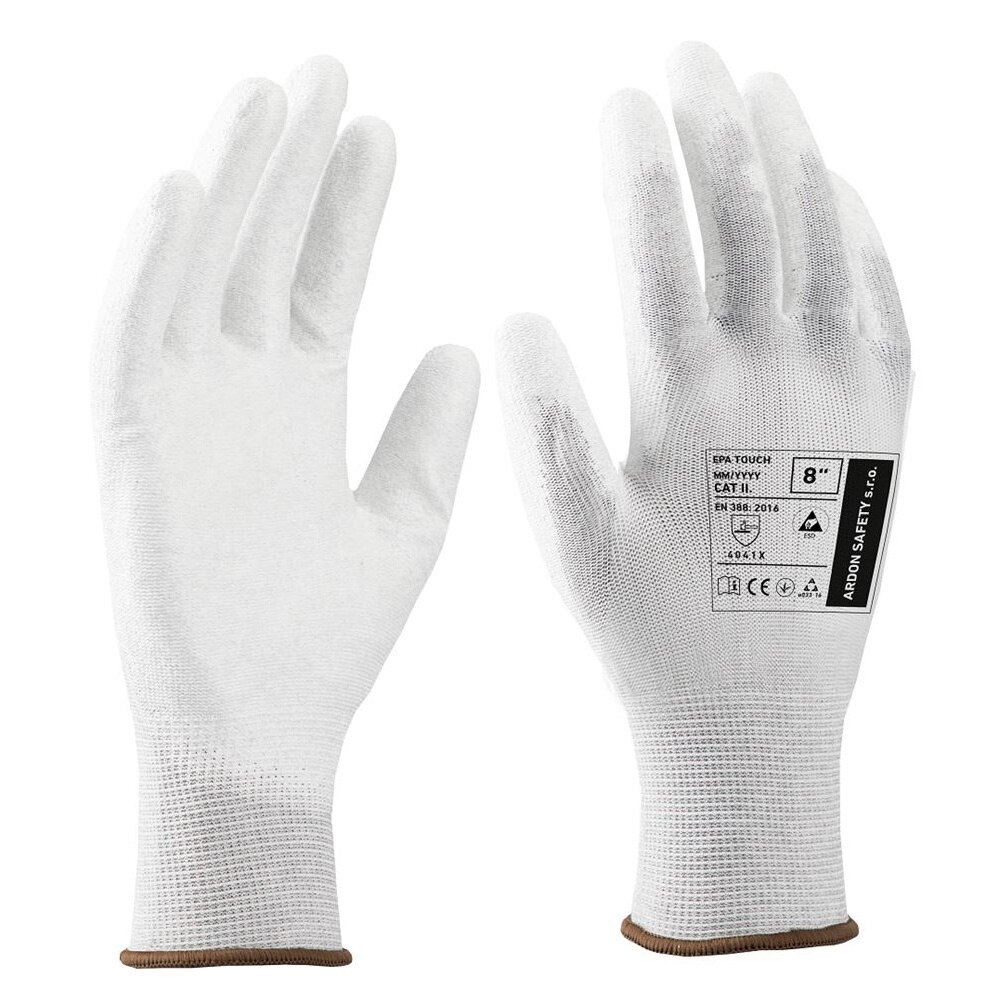 Manusi de protectie antistatice imersate in PU - ESD - Epa Touch 4041X, culoare gri, marimea 8