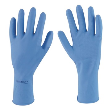 Manusi de protectie antichimice latex Sempervelvet - 0,45 MM/300MM 2102, culoare albastru, marimea 9 Manusi de protectie antichimice latex Sempervelvet - 0,45 MM/300MM 2102, culoare albastru, marimea 9