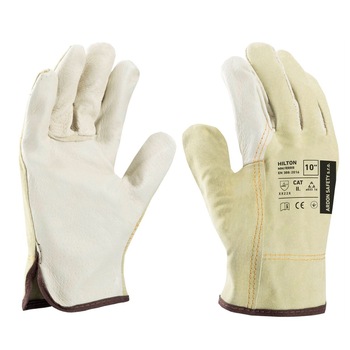 Manusi de protectie din piele de porc Hilton - bej XX22X, culoare bej, marimea 10 Manusi de protectie din piele de porc Hilton - bej XX22X, culoare bej, marimea 10