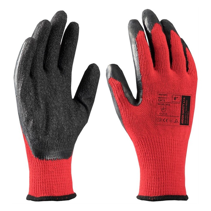 Защитни ръкавици с длан потопена в латекс Dick Max red/black 1121X, цвят червено - черен, размер 10