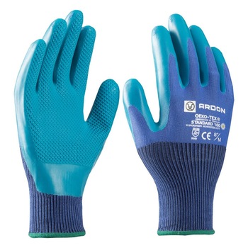 Manusi de protectie imersate in latex 3/4 Green Touch - 3143, culoare albastru, marimea 9 Manusi de protectie imersate in latex 3/4 Green Touch - 3143, culoare albastru, marimea 9