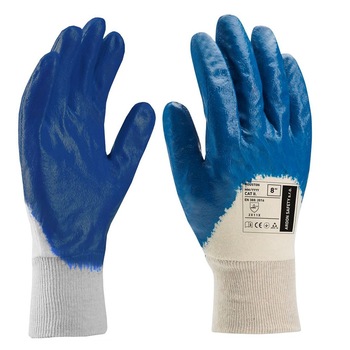 Manusi de protectie imersate in nitril 3/4 Houston - alb/albastru - 3121X, culoare alb - albastru, marimea 9 Manusi de protectie imersate in nitril 3/4 Houston - alb/albastru - 3121X, culoare alb - albastru, marimea 9