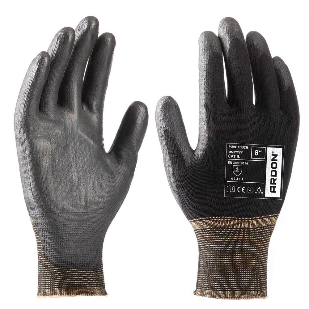 Manusi de protectie imersate in poliuretan Pure Touch - negru - 4131X, culoare negru, marimea 10