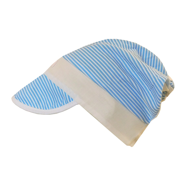 Unisex sildes fejkendő, nyári kalap (Kék, fehér, 42 cm)