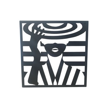 Silueta doamna cu palarie 49x49 cm, art decor, Antracit Silueta doamna cu palarie 49x49 cm, art decor, Antracit