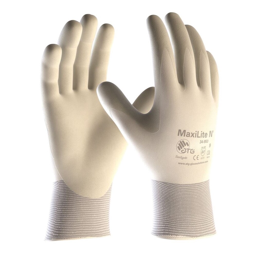 Manusi de protectie MAXI-LITE N - 4121X (34 953), culoare alb, marimea 9