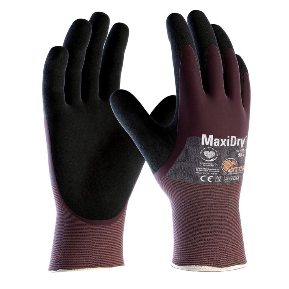 Manusi de protectie MaxiDry - 4121A (56 425), culoare violet, marimea 6