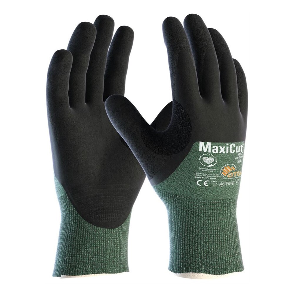Manusi de protectie MaxiFlex Oil 3/4 - 4341 (44 305), culoare verde - negru, marimea 8