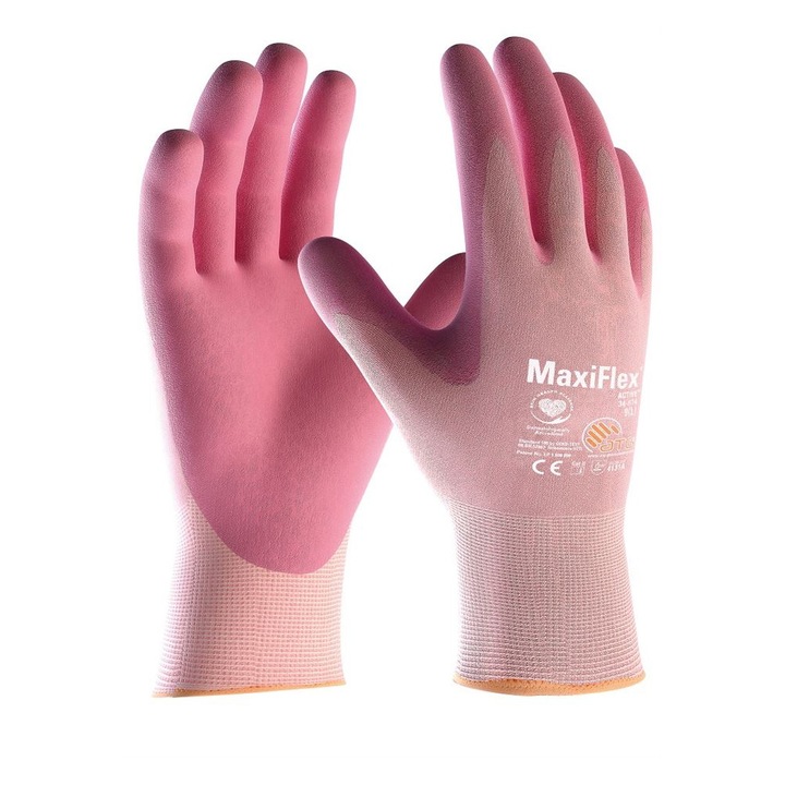 Защитни ръкавици MaxiFlex Active - 4131 (34 824), Розов, Размер 8