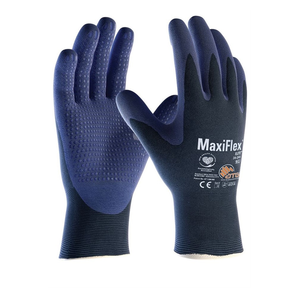 Manusi de protectie MaxiFlex Elite cu picouri/puncte - 4121A (34 244), culoare bleumarin, marimea 11
