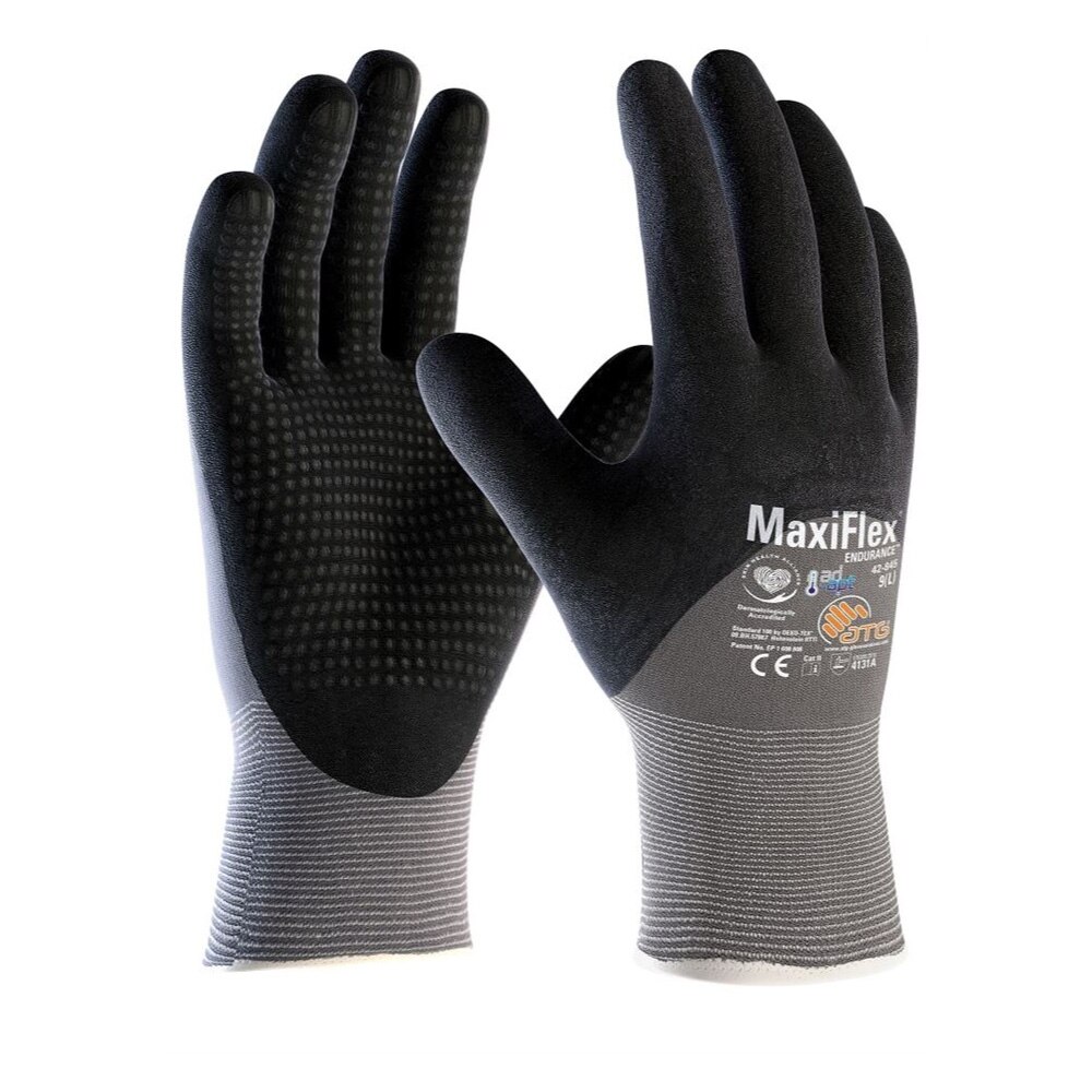 Manusi de protectie MaxiFlex Endurance 3/4 AD-APT - 4131A (42 845), culoare gri - negru, marimea 11