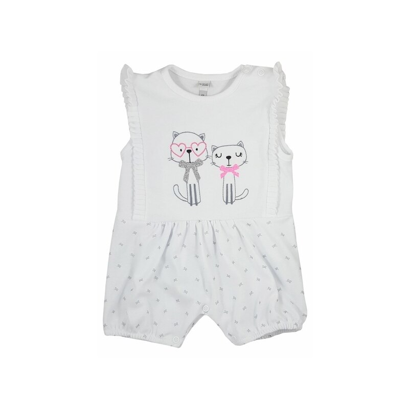 Salopeta de vara pentru fete Koala Kotki 3102A-74 cm, Alb 74 CM