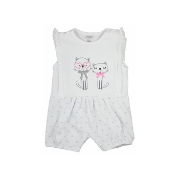 Salopeta de vara pentru fete Koala Kotki 3102A-74 cm, Alb 74 CM Salopeta de vara pentru fete Koala Kotki 3102A-74 cm, Alb 74 CM