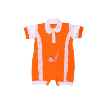 Salopeta de vara pentru fete Pifou S10P-62 cm, Portocaliu 62 CM Salopeta de vara pentru fete Pifou S10P-62 cm, Portocaliu 62 CM