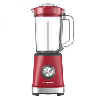 Blender Albatros BM704, Putere 700W, 2 Viteze, Functie Pulse, Lama din inox, Rosu Blender Albatros BM704, Putere 700W, 2 Viteze, Functie Pulse, Lama din inox, Rosu