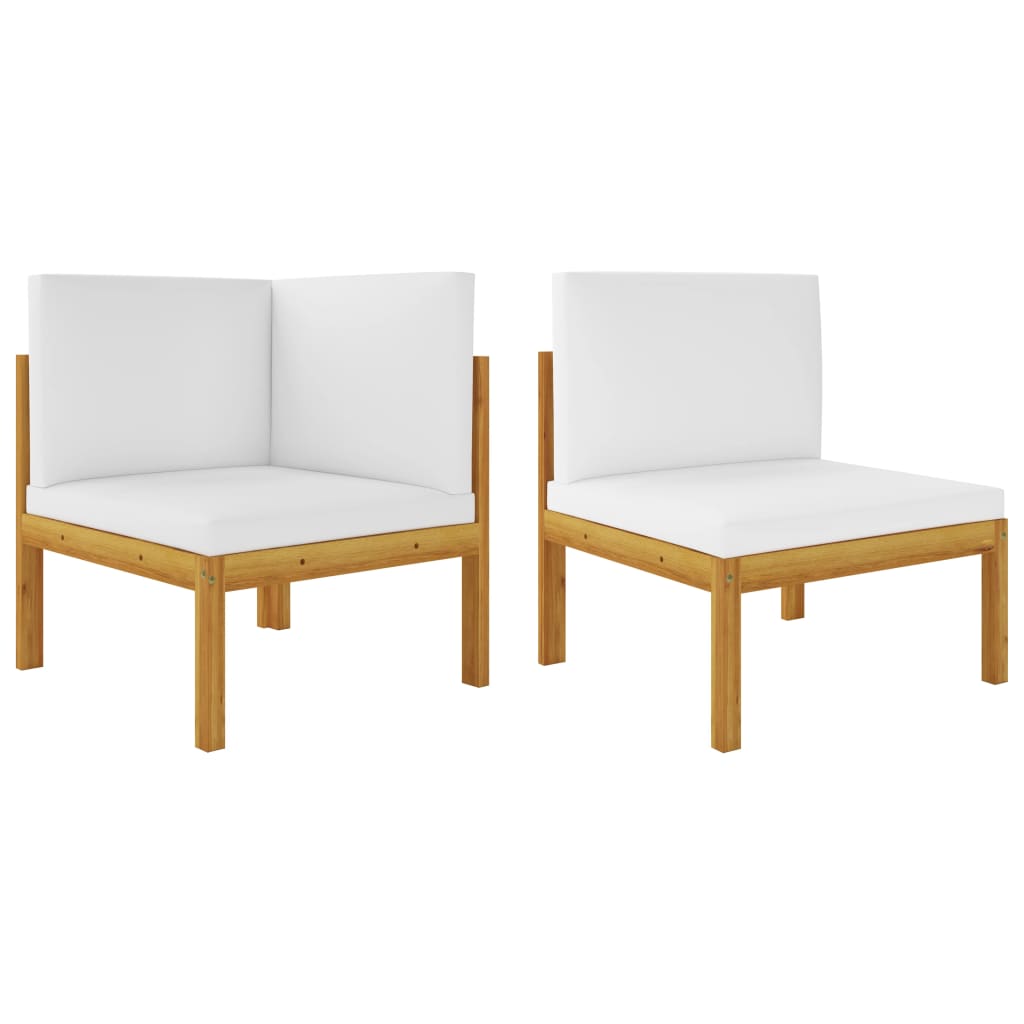 Set mobilier de gradina cu 2 corpuri de canapea cu perne, vidaXL, Lemn, 65 x 65 x 60 cm, Maro