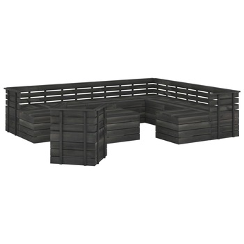 Set mobilier pentru gradina din paleti cu 14 piese, vidaXL, Lemn, 70 x 65 x 71.5 cm, Gri Set mobilier pentru gradina din paleti cu 14 piese, vidaXL, Lemn, 70 x 65 x 71.5 cm, Gri