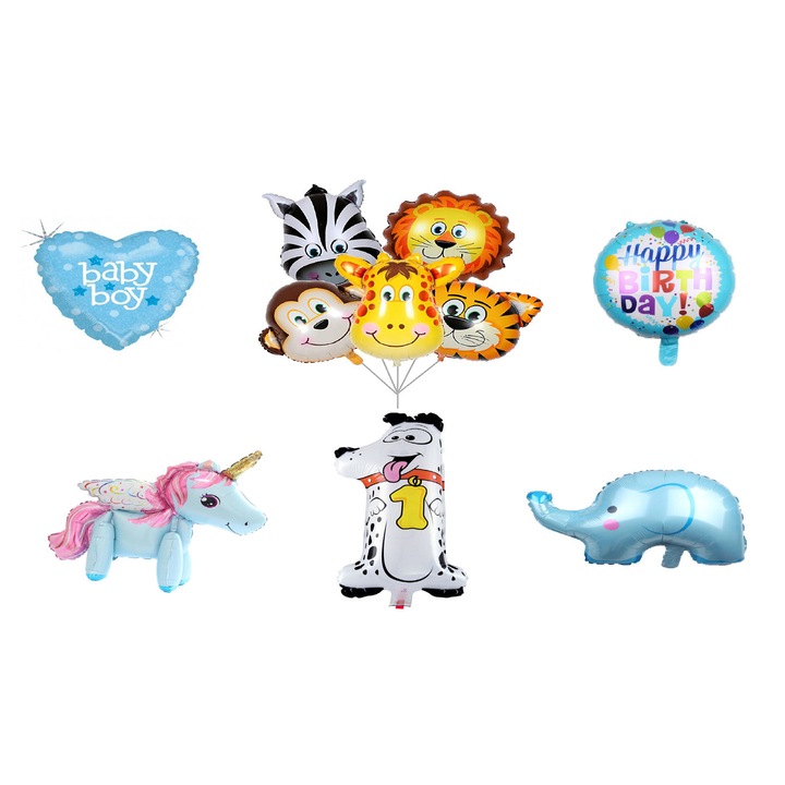 OEM állatos lufi készlet, 1. éves, 10db