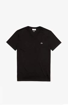 Tricou, Lacoste, Regular fit, Negru, Guler in V, Negru Tricou, Lacoste, Regular fit, Negru, Guler in V, Negru