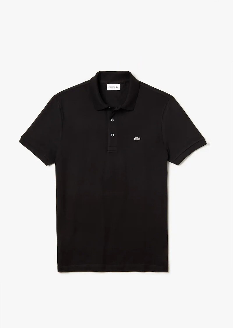 Tricou polo, Lacoste, Slim fit, Negru, Negru