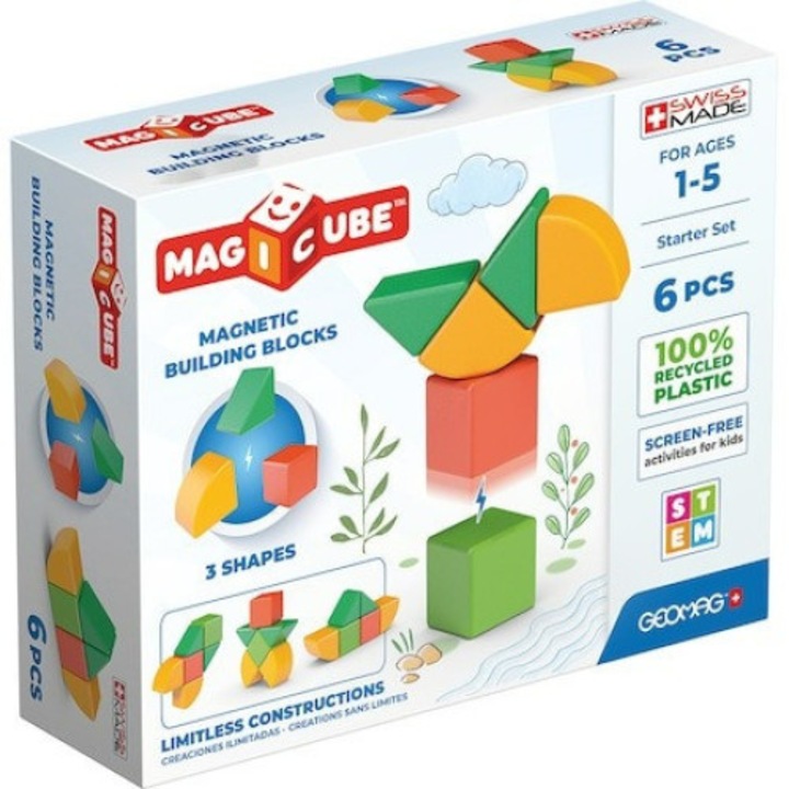 Geomag MagiCube - Kezdő Mágneses Építőkocka Szett 6 db-os