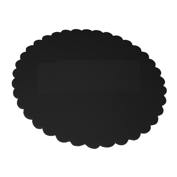 Set 5 discuri tort 30 cm rotunde dantelate negru, grosime 2mm