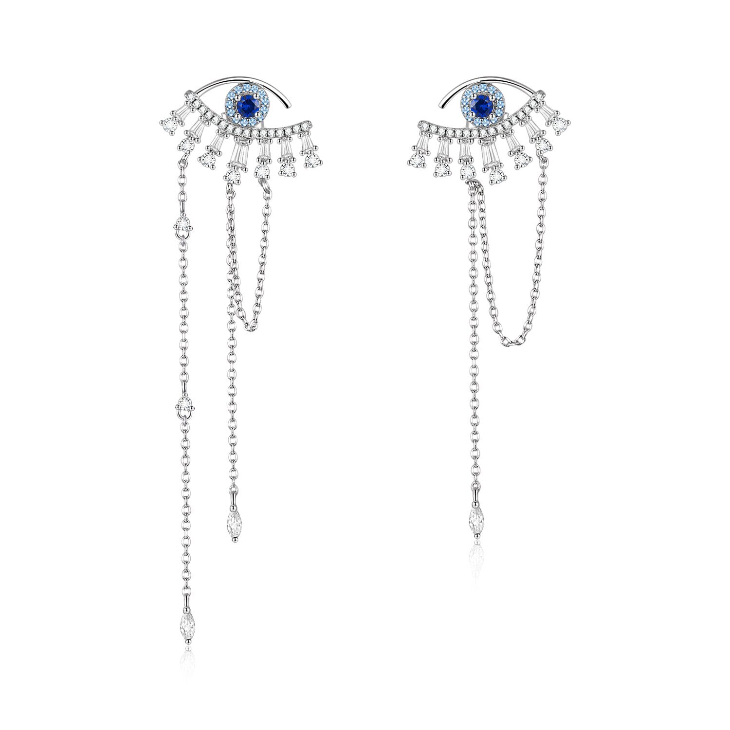 Cercei din argint Bejeweled Eyes