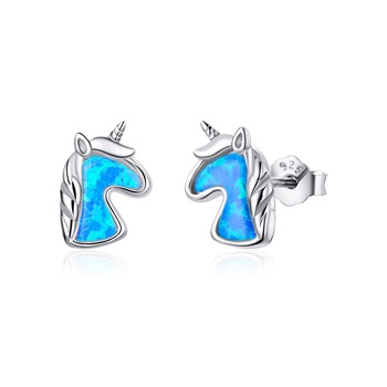 Cercei din argint Opal Blue Unicorns Cercei din argint Opal Blue Unicorns