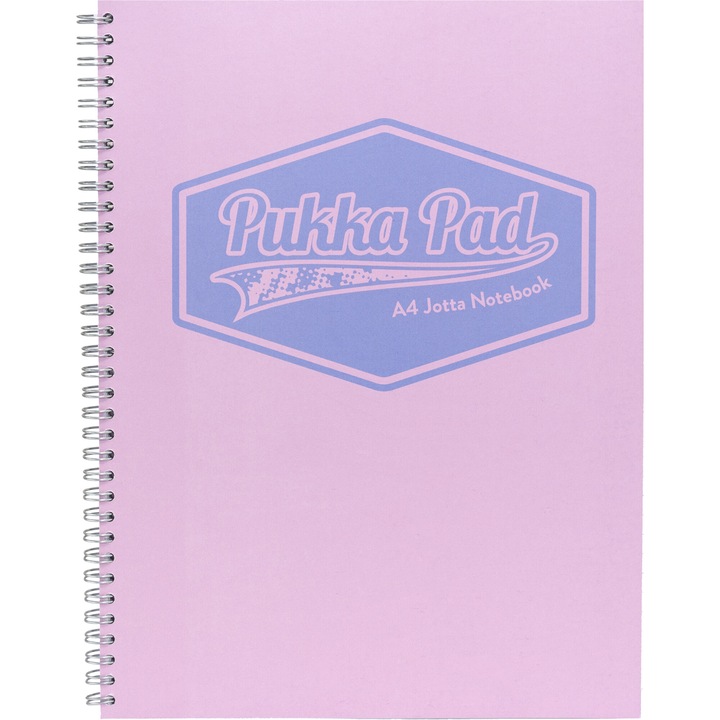Тетрадка Pukka Pad Pastel Jotta, Със спирала, 200 страници, Редове, A4, Розов