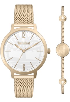 Set ceas si bratara dama Timberland TDWLG2001450, 38 mm, Auriu Set ceas si bratara dama Timberland TDWLG2001450, 38 mm, Auriu